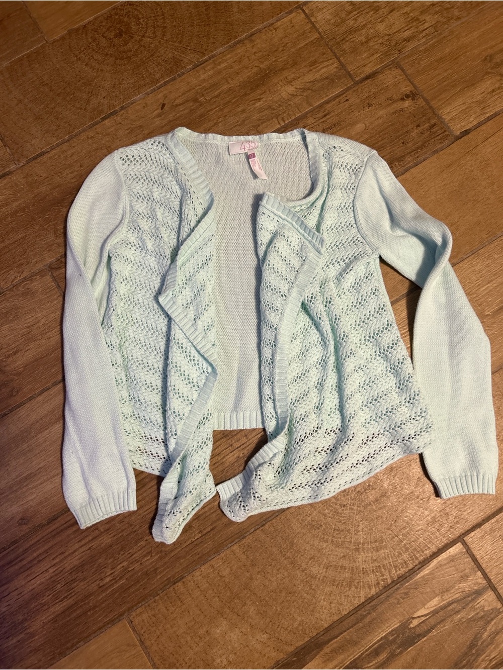 Matilda Jane Light Mint Open-Front Knit Cardigan Sweater